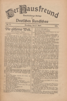 Der Hausfreund : Unterhaltungs-Beilage zur Deutschen Rundschau. 1926, Nr. 75 (27 April)