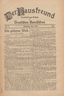 Der Hausfreund : Unterhaltungs-Beilage zur Deutschen Rundschau. 1926, Nr. 81 (5 Mai)