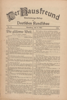 Der Hausfreund : Unterhaltungs-Beilage zur Deutschen Rundschau. 1926, Nr. 87 (12 Mai)