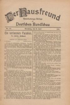 Der Hausfreund : Unterhaltungs-Beilage zur Deutschen Rundschau. 1926, Nr. 112 (20 Juni)