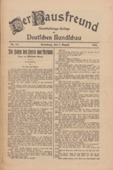 Der Hausfreund : Unterhaltungs-Beilage zur Deutschen Rundschau. 1926, Nr. 141 (3 August)