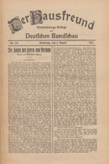 Der Hausfreund : Unterhaltungs-Beilage zur Deutschen Rundschau. 1926, Nr. 143 (5 August)