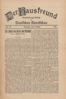 Der Hausfreund : Unterhaltungs-Beilage zur Deutschen Rundschau. 1926, Nr. 144 (6 August)