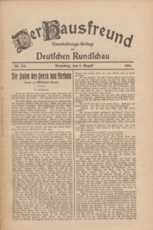 Der Hausfreund : Unterhaltungs-Beilage zur Deutschen Rundschau. 1926, Nr. 146 (8 August)