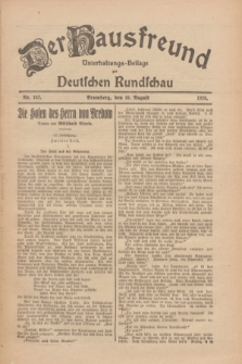 Der Hausfreund : Unterhaltungs-Beilage zur Deutschen Rundschau. 1926, Nr. 147 (10 August)