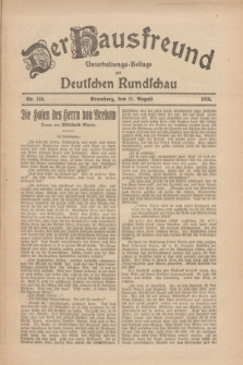 Der Hausfreund : Unterhaltungs-Beilage zur Deutschen Rundschau. 1926, Nr. 148 (11 August)