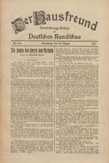 Der Hausfreund : Unterhaltungs-Beilage zur Deutschen Rundschau. 1926, Nr. 152 (15 August)