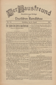 Der Hausfreund : Unterhaltungs-Beilage zur Deutschen Rundschau. 1926, Nr. 156 (20 August)