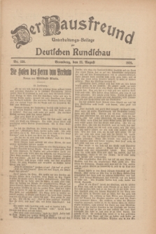 Der Hausfreund : Unterhaltungs-Beilage zur Deutschen Rundschau. 1926, Nr. 158 (22 August)