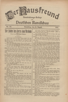 Der Hausfreund : Unterhaltungs-Beilage zur Deutschen Rundschau. 1926, Nr. 160 (25 August)