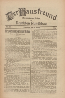 Der Hausfreund : Unterhaltungs-Beilage zur Deutschen Rundschau. 1926, Nr. 161 (26 August)