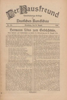 Der Hausfreund : Unterhaltungs-Beilage zur Deutschen Rundschau. 1926, Nr. 164 (29 August)