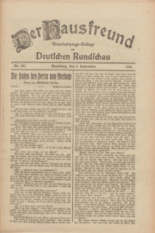 Der Hausfreund : Unterhaltungs-Beilage zur Deutschen Rundschau. 1926, Nr. 167 (3 September)