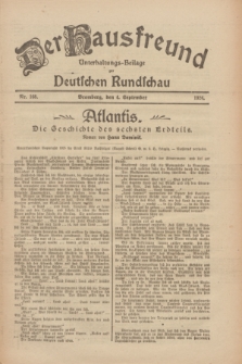 Der Hausfreund : Unterhaltungs-Beilage zur Deutschen Rundschau. 1926, Nr. 168 (4 September)