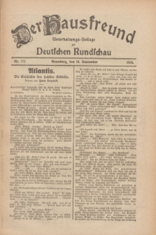 Der Hausfreund : Unterhaltungs-Beilage zur Deutschen Rundschau. 1926, Nr. 172 (10 September)