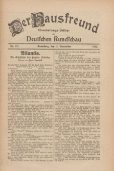 Der Hausfreund : Unterhaltungs-Beilage zur Deutschen Rundschau. 1926, Nr. 173 (11 September)