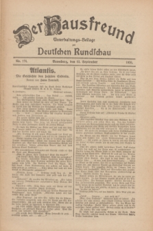 Der Hausfreund : Unterhaltungs-Beilage zur Deutschen Rundschau. 1926, Nr. 174 (12 September)