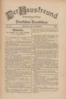 Der Hausfreund : Unterhaltungs-Beilage zur Deutschen Rundschau. 1926, Nr. 175 (14 September)