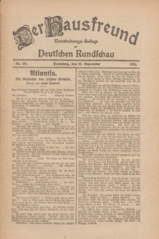 Der Hausfreund : Unterhaltungs-Beilage zur Deutschen Rundschau. 1926, Nr. 185 (29 September)