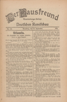 Der Hausfreund : Unterhaltungs-Beilage zur Deutschen Rundschau. 1926, Nr. 186 (30 September)