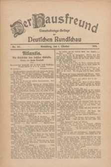 Der Hausfreund : Unterhaltungs-Beilage zur Deutschen Rundschau. 1926, Nr. 187 (1 Oktober)