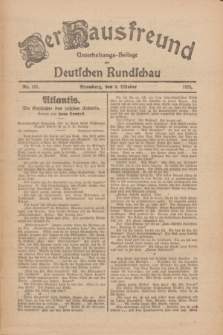 Der Hausfreund : Unterhaltungs-Beilage zur Deutschen Rundschau. 1926, Nr. 191 (6 Oktober)