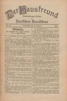 Der Hausfreund : Unterhaltungs-Beilage zur Deutschen Rundschau. 1926, Nr. 194 (10 Oktober)