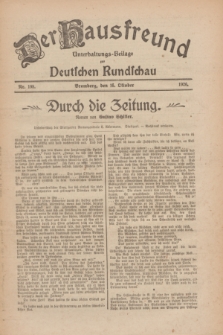 Der Hausfreund : Unterhaltungs-Beilage zur Deutschen Rundschau. 1926, Nr. 198 (16 Oktober)