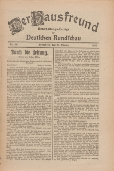 Der Hausfreund : Unterhaltungs-Beilage zur Deutschen Rundschau. 1926, Nr. 202 (21 Oktober)