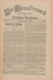 Der Hausfreund : Unterhaltungs-Beilage zur Deutschen Rundschau. 1926, Nr. 205 (24 Oktober)
