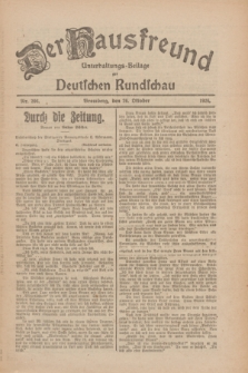 Der Hausfreund : Unterhaltungs-Beilage zur Deutschen Rundschau. 1926, Nr. 206 (26 Oktober)