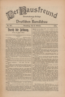 Der Hausfreund : Unterhaltungs-Beilage zur Deutschen Rundschau. 1926, Nr. 207 (27 Oktober)