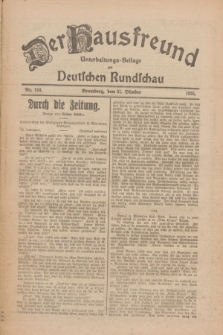 Der Hausfreund : Unterhaltungs-Beilage zur Deutschen Rundschau. 1926, Nr. 210 (31 Oktober)