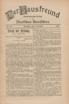 Der Hausfreund : Unterhaltungs-Beilage zur Deutschen Rundschau. 1926, Nr. 213 (6 November)