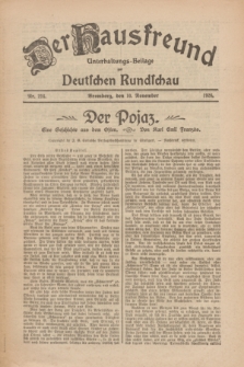 Der Hausfreund : Unterhaltungs-Beilage zur Deutschen Rundschau. 1926, Nr. 216 (10 November)