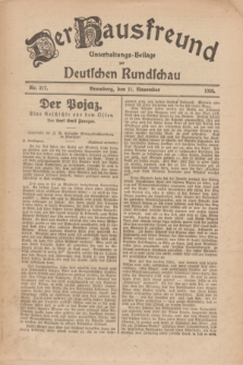 Der Hausfreund : Unterhaltungs-Beilage zur Deutschen Rundschau. 1926, Nr. 217 (11 November)