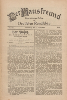 Der Hausfreund : Unterhaltungs-Beilage zur Deutschen Rundschau. 1926, Nr. 218 (12 November)