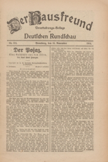 Der Hausfreund : Unterhaltungs-Beilage zur Deutschen Rundschau. 1926, Nr. 219 (13 November)