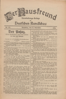 Der Hausfreund : Unterhaltungs-Beilage zur Deutschen Rundschau. 1926, Nr. 223 (19 November)