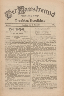 Der Hausfreund : Unterhaltungs-Beilage zur Deutschen Rundschau. 1926, Nr. 224 (20 November)