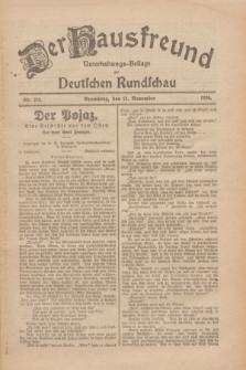 Der Hausfreund : Unterhaltungs-Beilage zur Deutschen Rundschau. 1926, Nr. 225 (21 November)