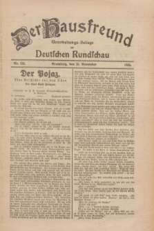 Der Hausfreund : Unterhaltungs-Beilage zur Deutschen Rundschau. 1926, Nr. 226 (23 November)