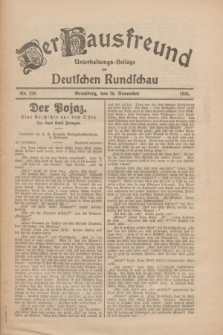 Der Hausfreund : Unterhaltungs-Beilage zur Deutschen Rundschau. 1926, Nr. 229 (26 November)