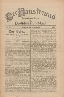 Der Hausfreund : Unterhaltungs-Beilage zur Deutschen Rundschau. 1926, Nr. 231 (28 November)