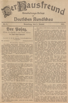 Der Hausfreund : Unterhaltungs-Beilage zur Deutschen Rundschau. 1927, Nr. 4 (6 Januar)