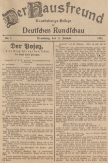 Der Hausfreund : Unterhaltungs-Beilage zur Deutschen Rundschau. 1927, Nr. 7 (11 Januar)