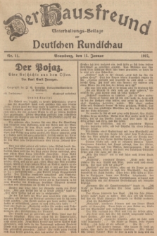 Der Hausfreund : Unterhaltungs-Beilage zur Deutschen Rundschau. 1927, Nr. 11 (15 Januar)