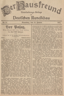 Der Hausfreund : Unterhaltungs-Beilage zur Deutschen Rundschau. 1927, Nr. 12 (16 Januar)