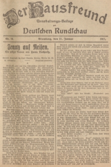 Der Hausfreund : Unterhaltungs-Beilage zur Deutschen Rundschau. 1927, Nr. 16 (21 Januar)