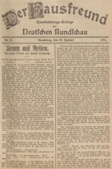 Der Hausfreund : Unterhaltungs-Beilage zur Deutschen Rundschau. 1927, Nr. 17 (22 Januar)
